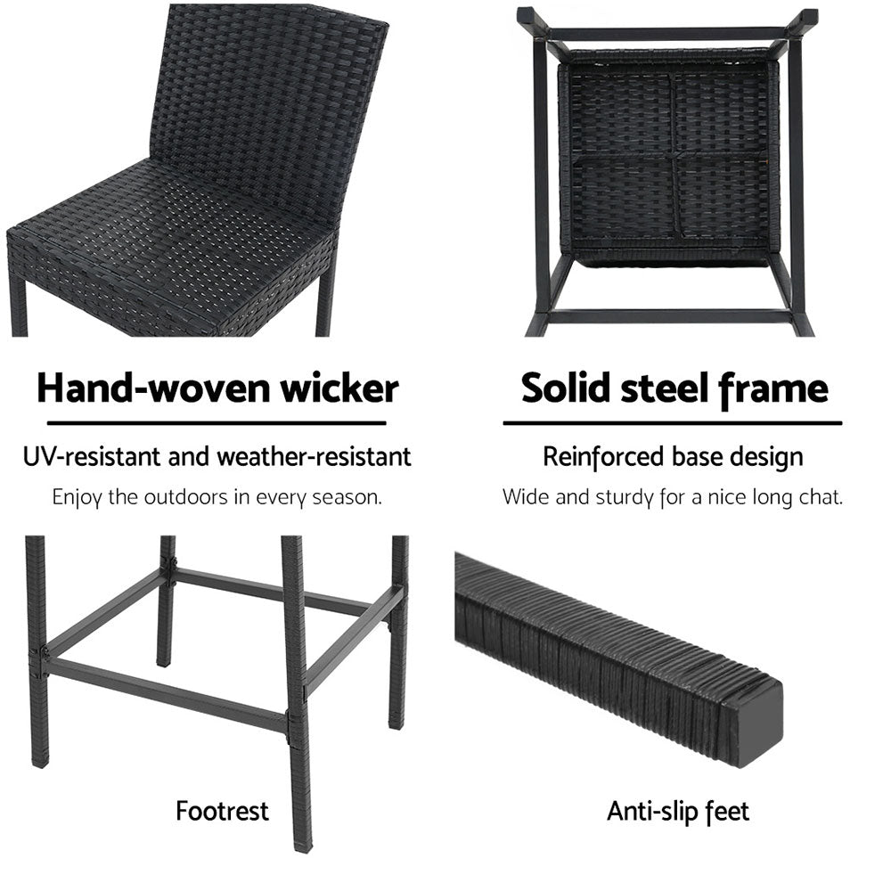 Nelson Bay Outdoor Bar Stool Black 6