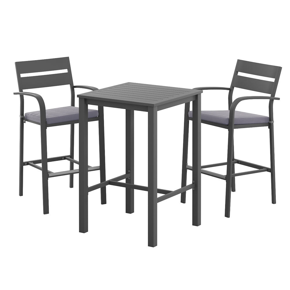 Aluminium outdoor bar table in black