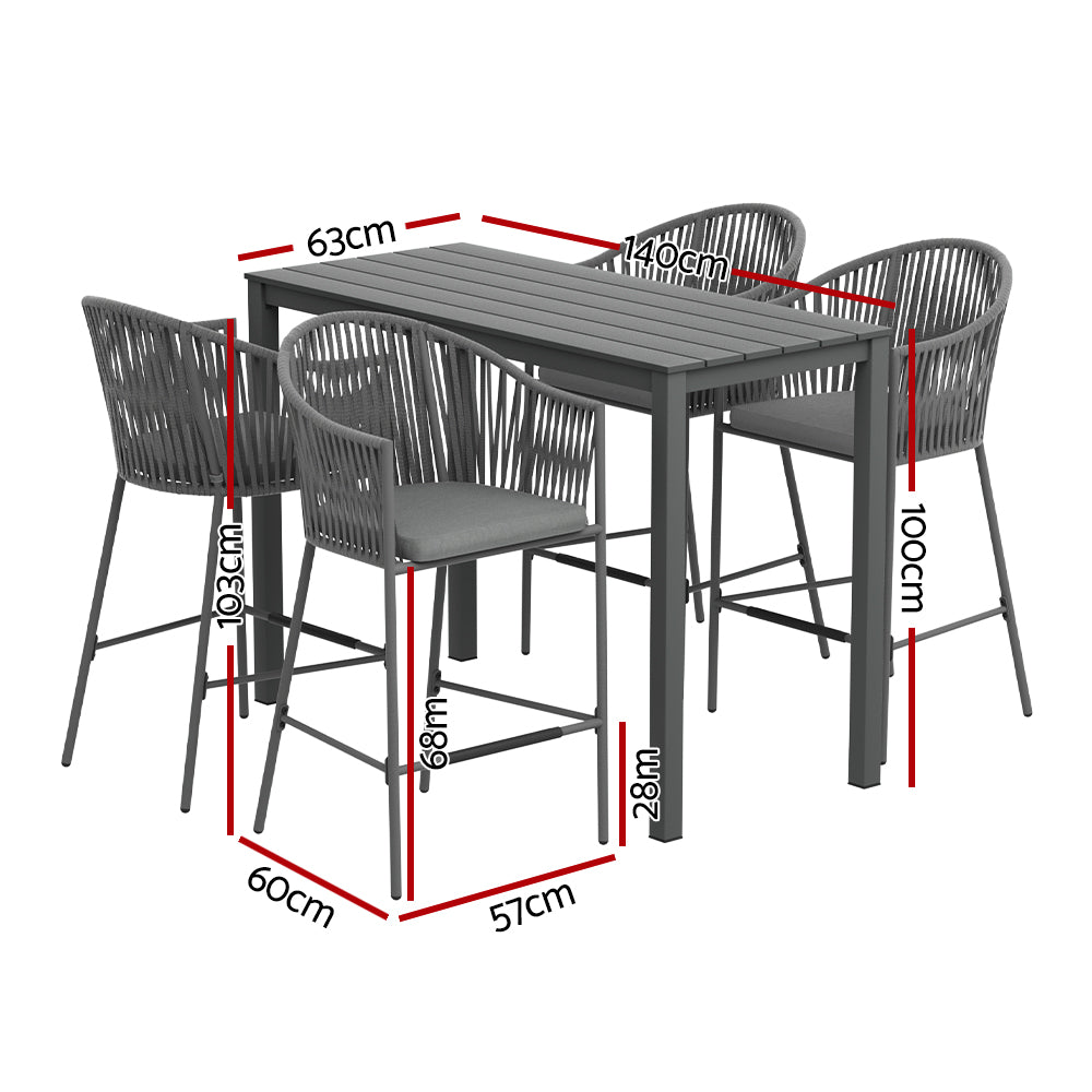 Zilzie 5 Piece Outdoor Dining Set