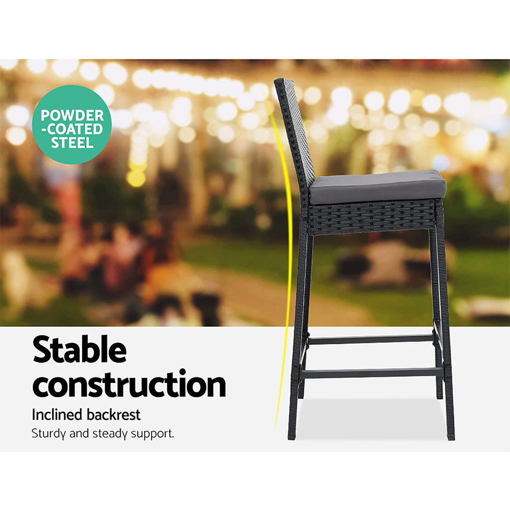 Holloways Beach 5 Piece Outdoor Bar Set, Black
