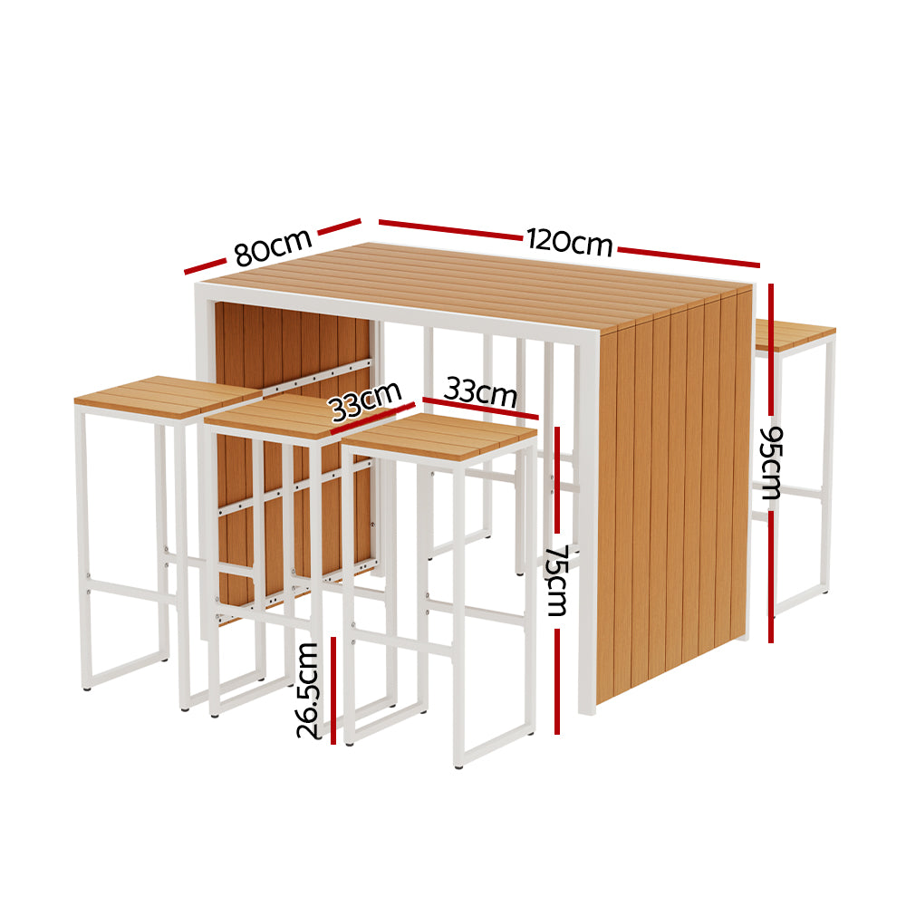 Robina 7 Piece Outdoor Bar Set, Brown