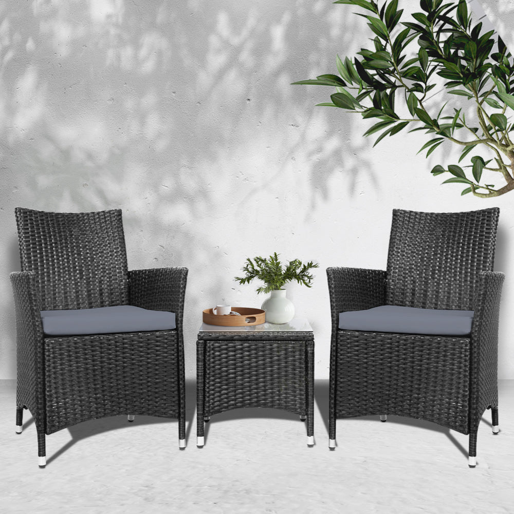 Ball Bay 3 Piece Bistro Set, Black