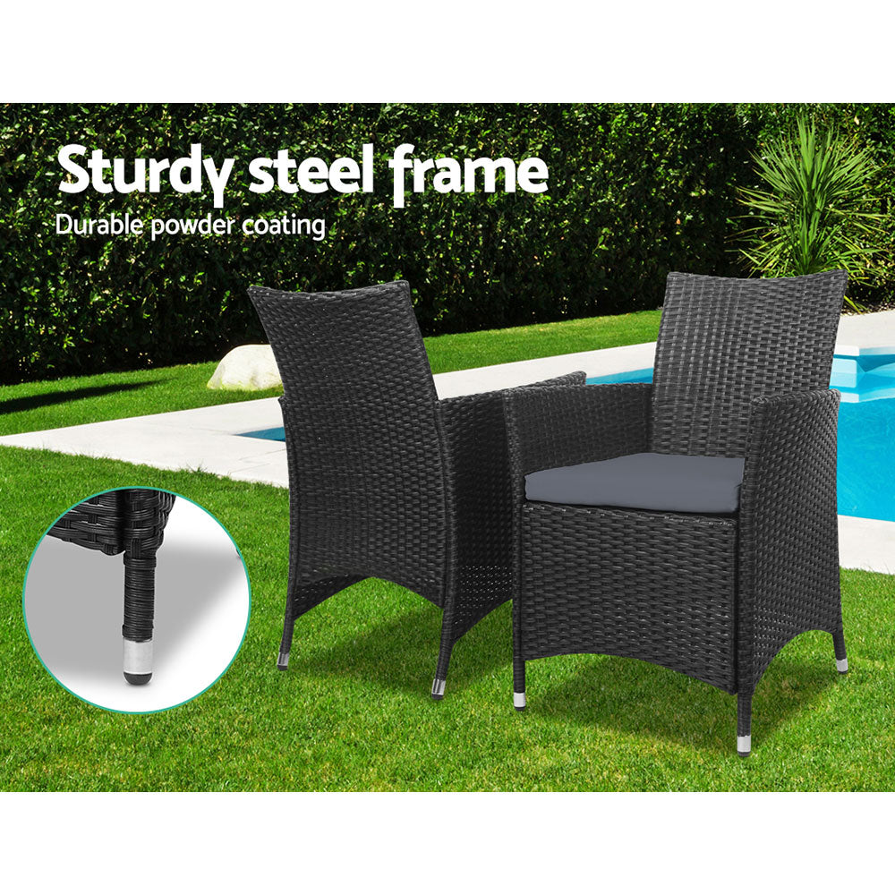 Ball Bay 3 Piece Bistro Set, Black