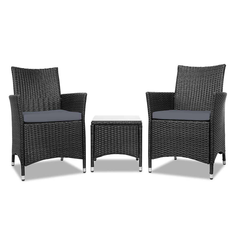 Ball Bay 3 Piece Bistro Set, Black