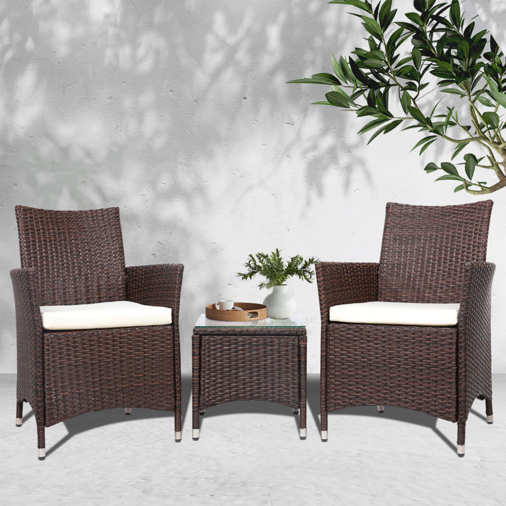 Ball Bay 3 Piece Bistro Set, Brown