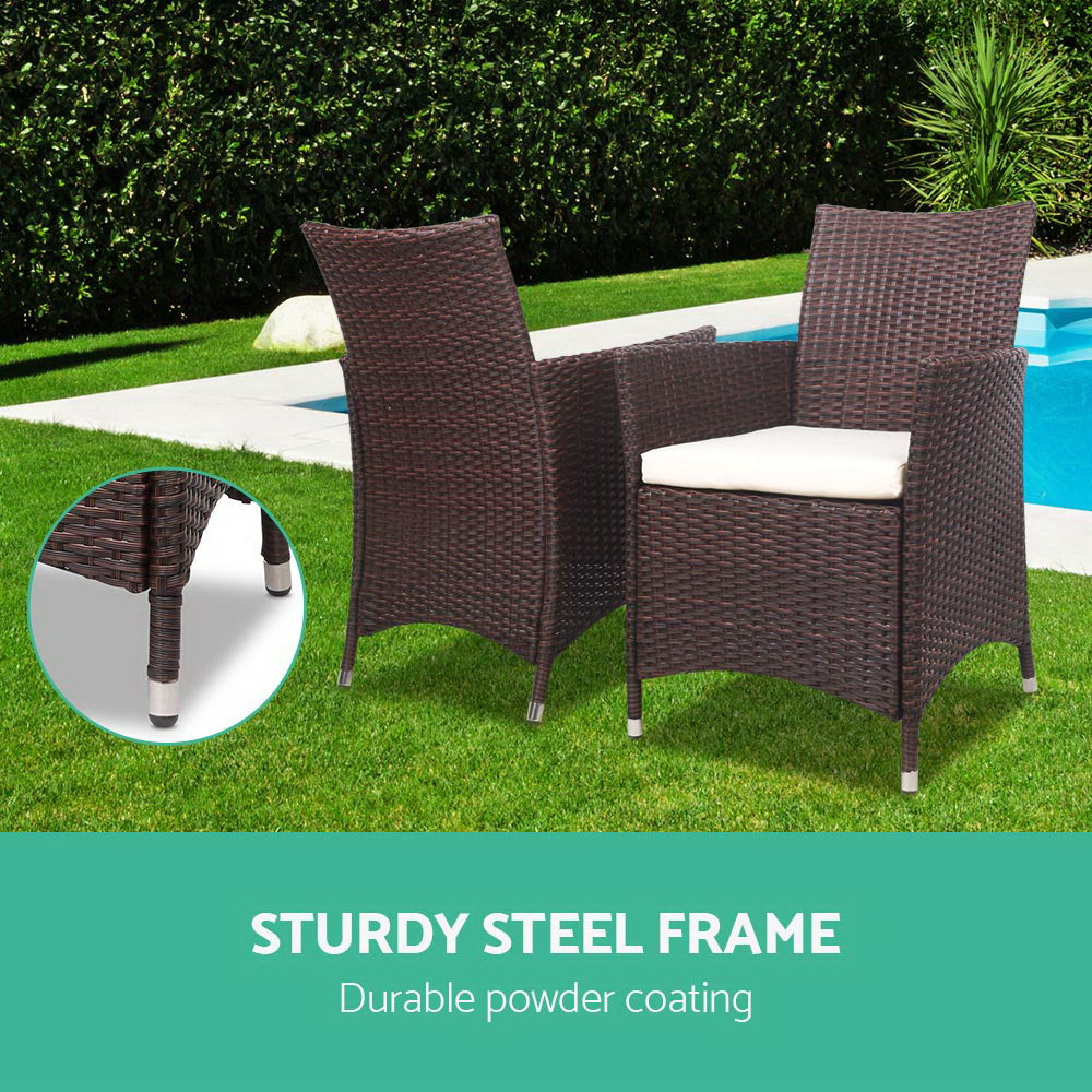 Ball Bay 3 Piece Bistro Set, Brown