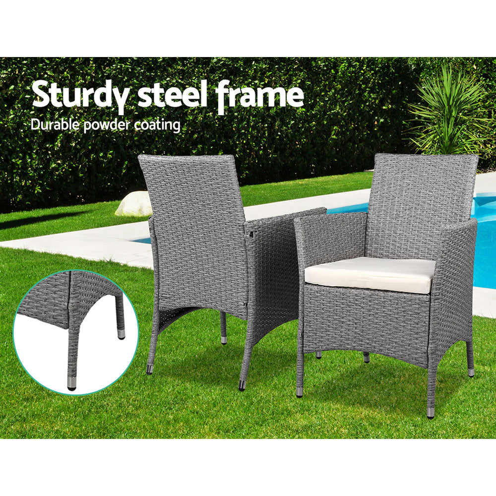 Ball Bay 3 Piece Bistro Set, Grey