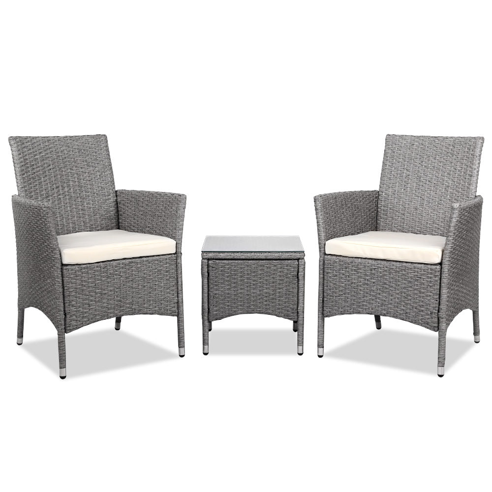 Ball Bay 3 Piece Bistro Set, Grey