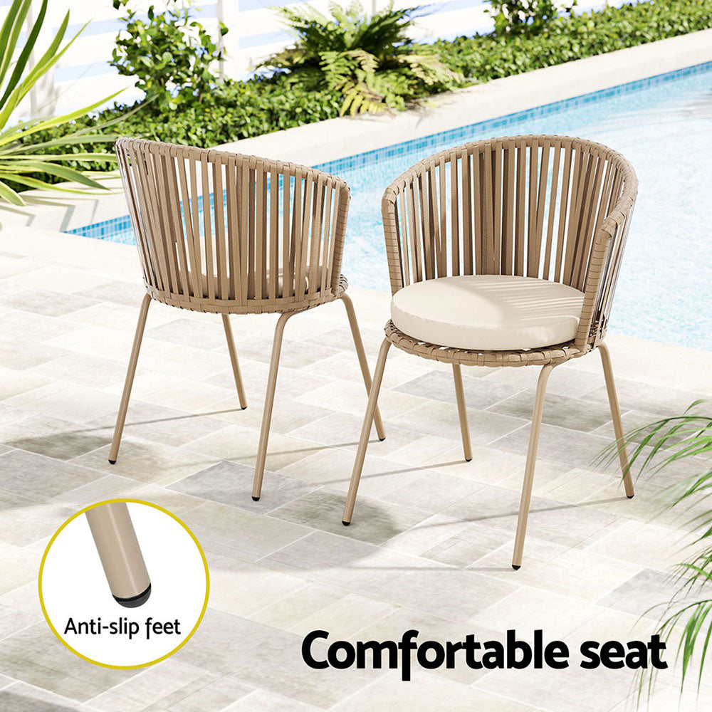 Tully 3 Piece Outdoor Bistro Set, Beige