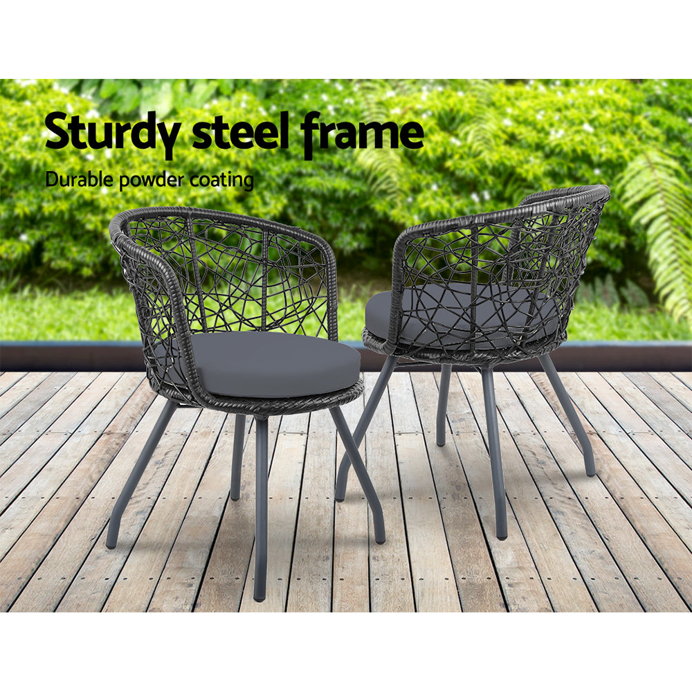 Cape Hillsborough 3 Piece Bistro Set, Black