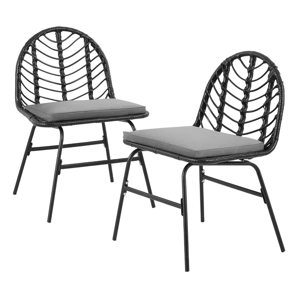 Tura Beach Outdoor Dining Chair, Black 2pcs image 7
