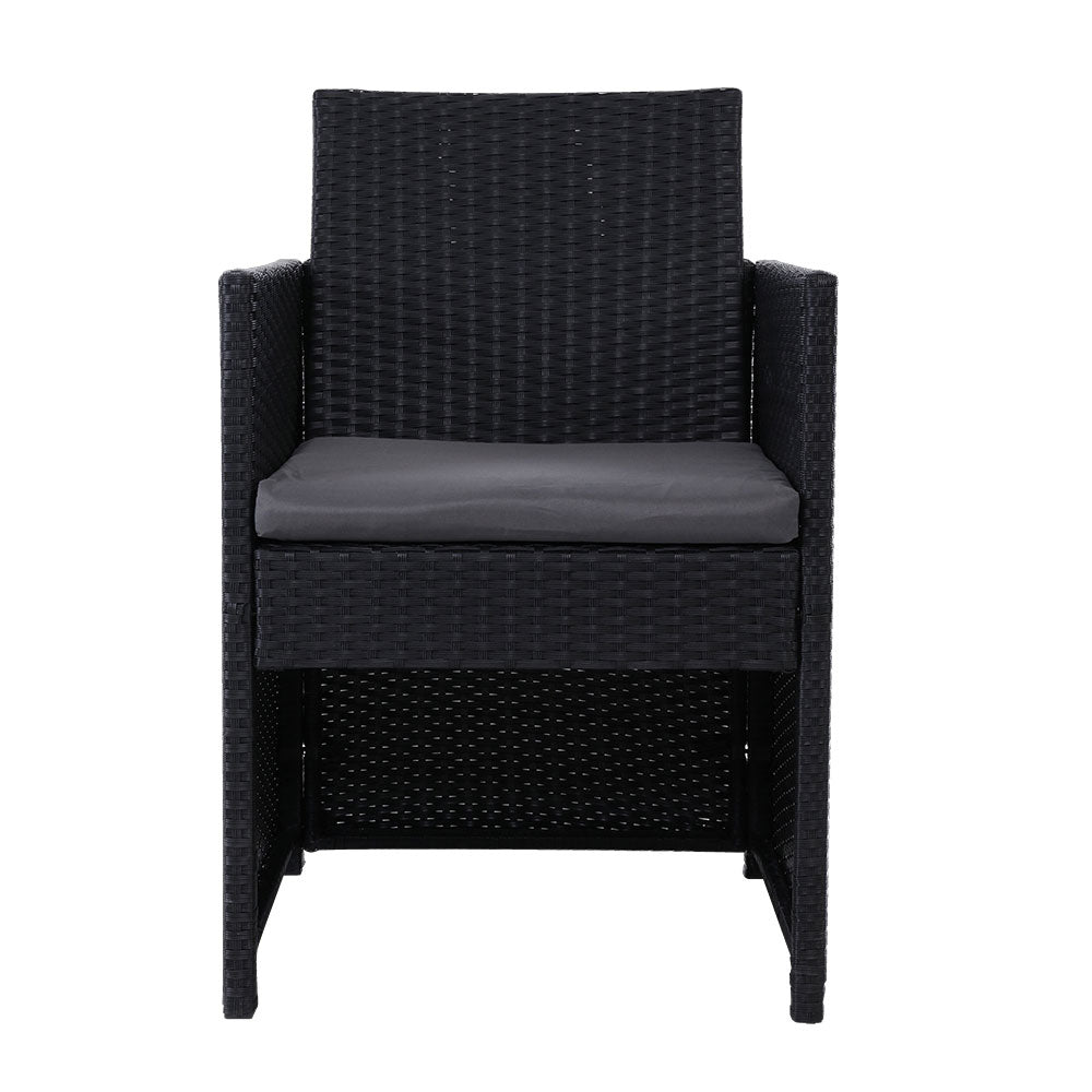 Tomakin Outdoor Dining Chair, Black 2pcs