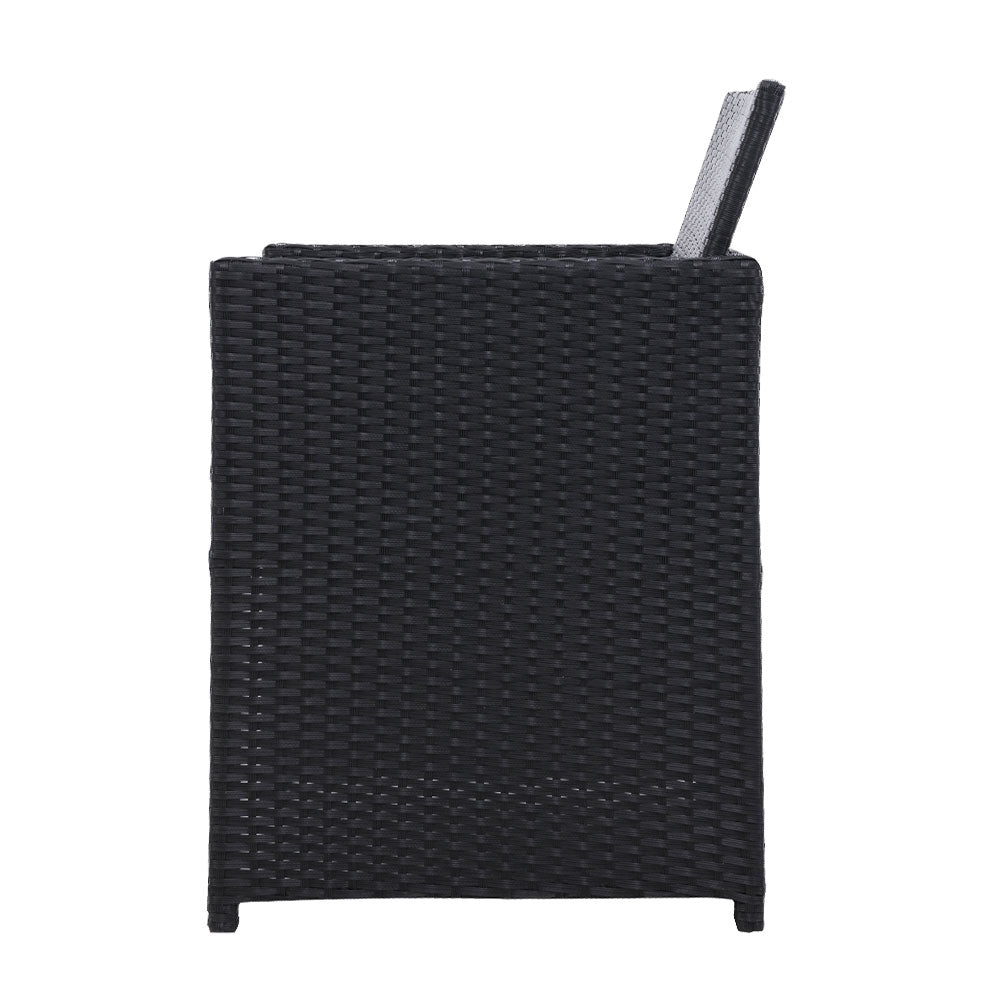Tomakin Outdoor Dining Chair, Black 2pcs