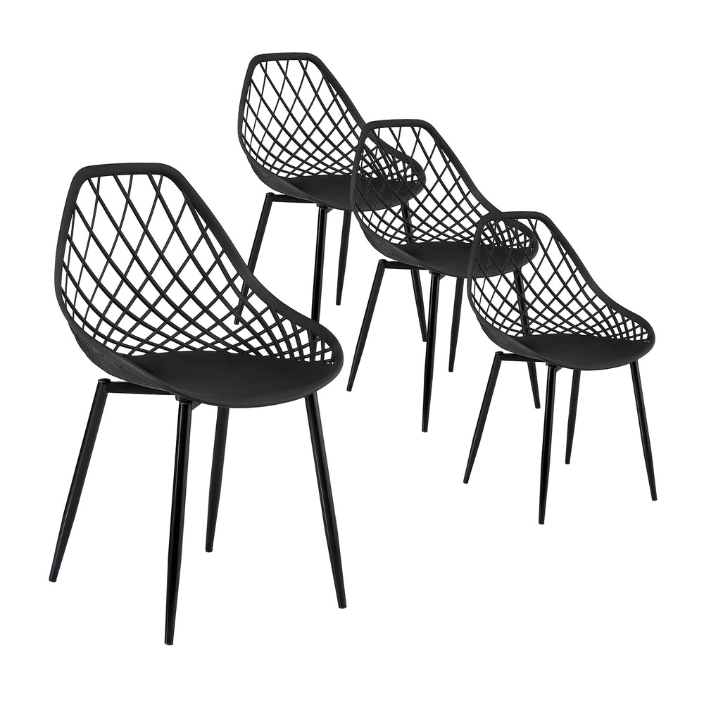Mogo Outdoor Dining Chair, Black 4pcs