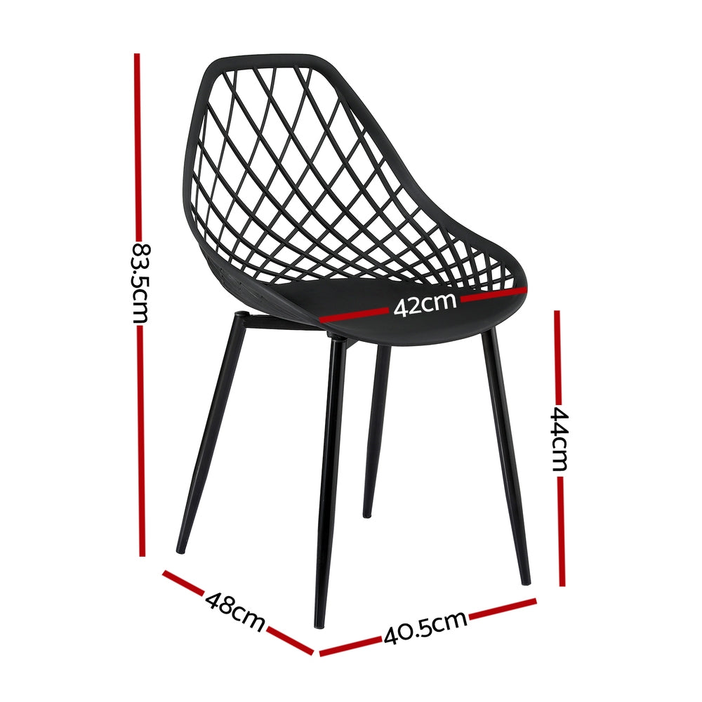Mogo Outdoor Dining Chair, Black 4pcs