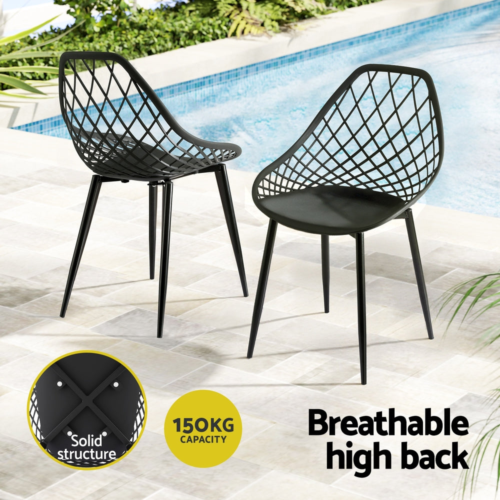 Mogo Outdoor Dining Chair, Black 4pcs