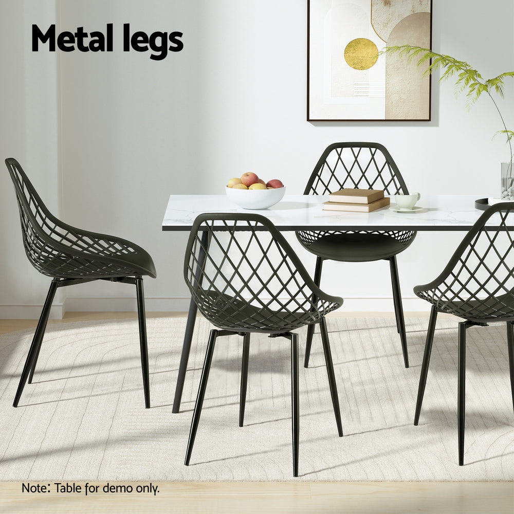 Mogo Outdoor Dining Chair, Black 4pcs