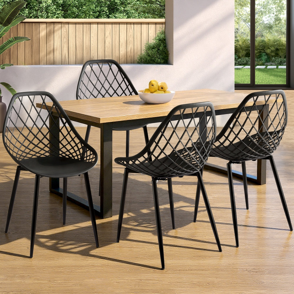 Mogo Outdoor Dining Chair, Black 4pcs
