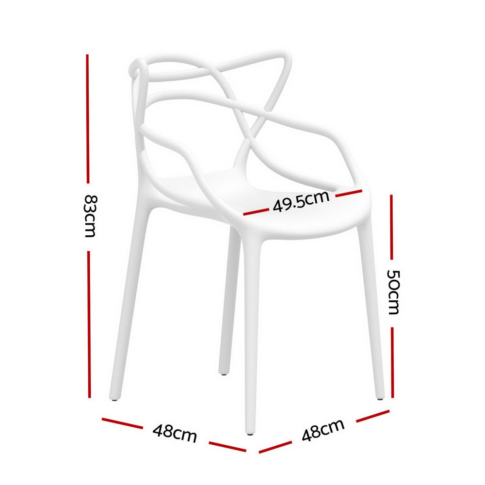 Twin Waters Outdoor Dining Chairs 4pcs, White