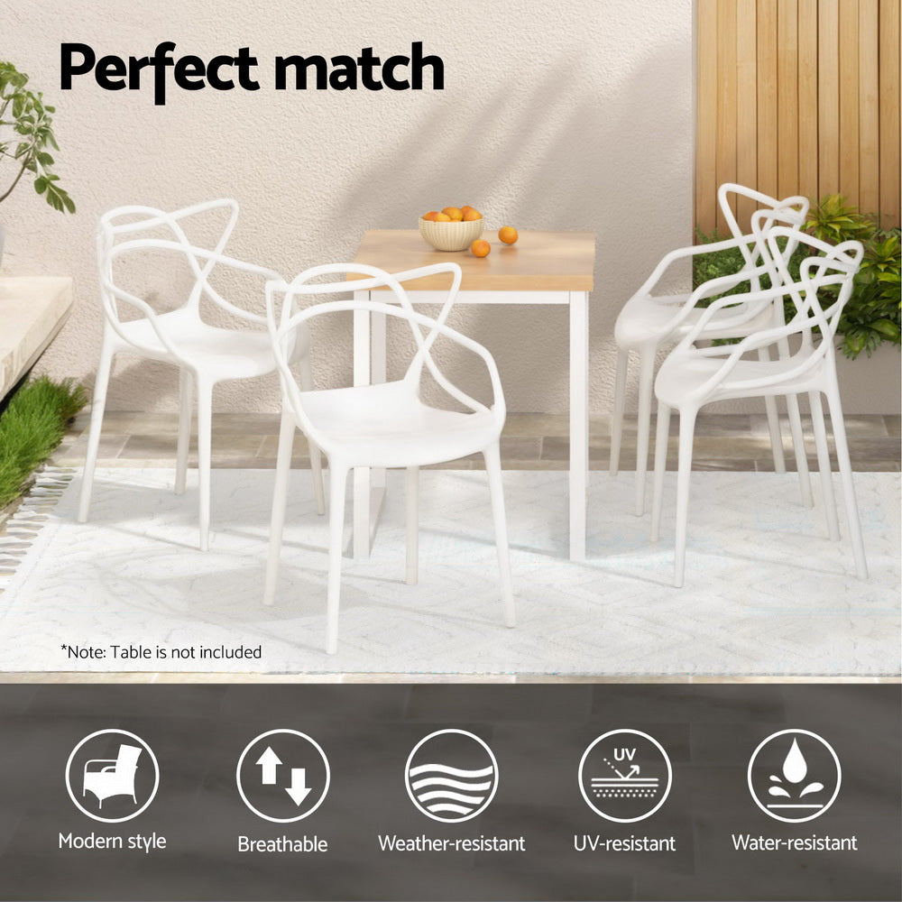 Twin Waters Outdoor Dining Chairs 4pcs, White