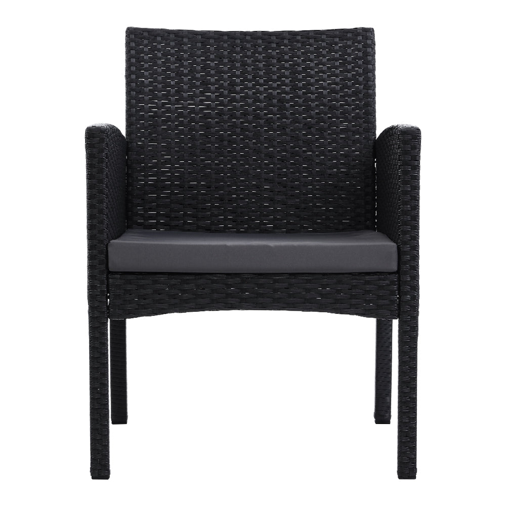 Depot Beach Rattan Dining Chair, Black 2pcs