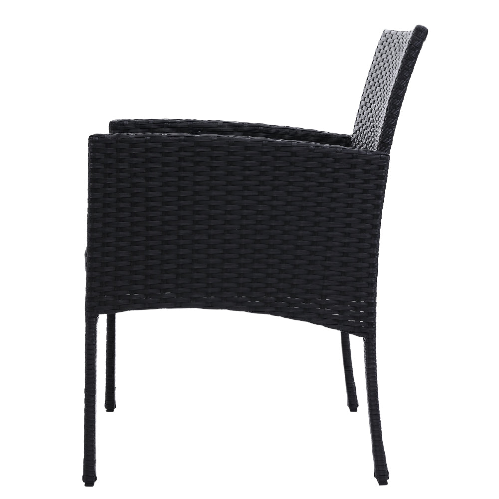 Depot Beach Rattan Dining Chair, Black 2pcs