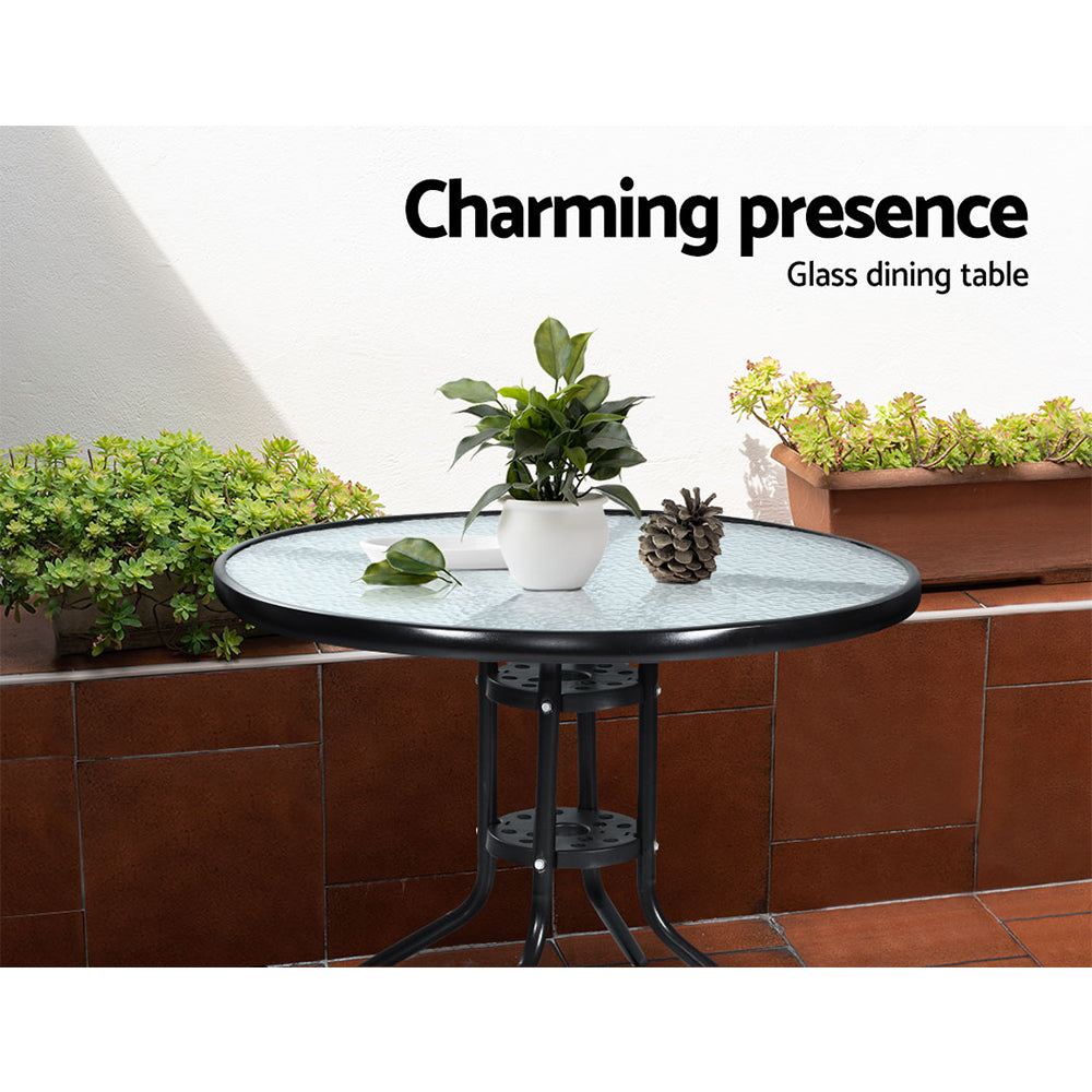 Wynnum 3 Piece Outdoor Bistro Set, Black