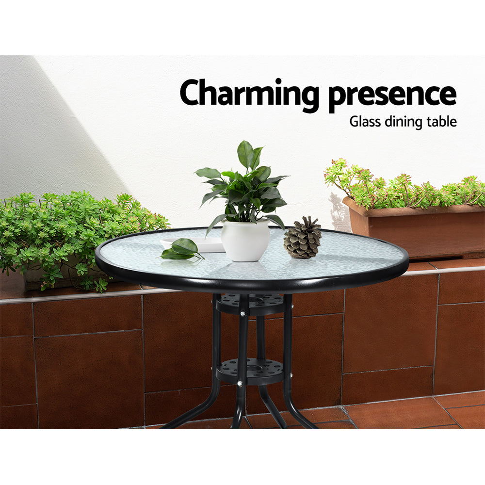 Innisfail 3 Piece Outdoor Bistro Set, Black
