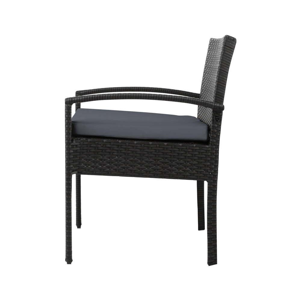 Scarness 3 Piece Bistro Set, Black
