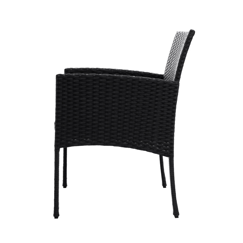 Rollingstone 3 Piece Bistro Set, Black