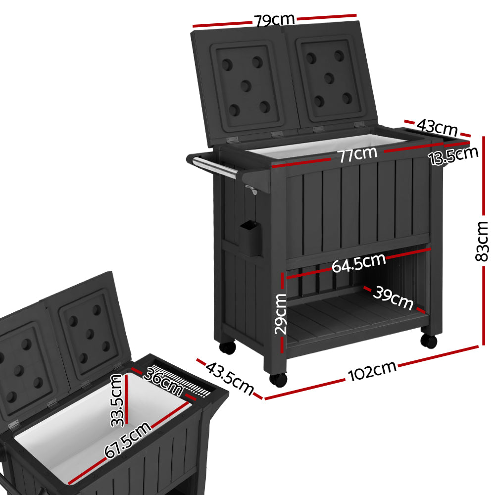 Black Point 80L Cooler Storage Cart, Black
