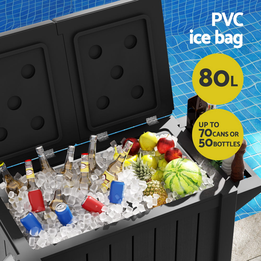 Black Point 80L Cooler Storage Cart, Black