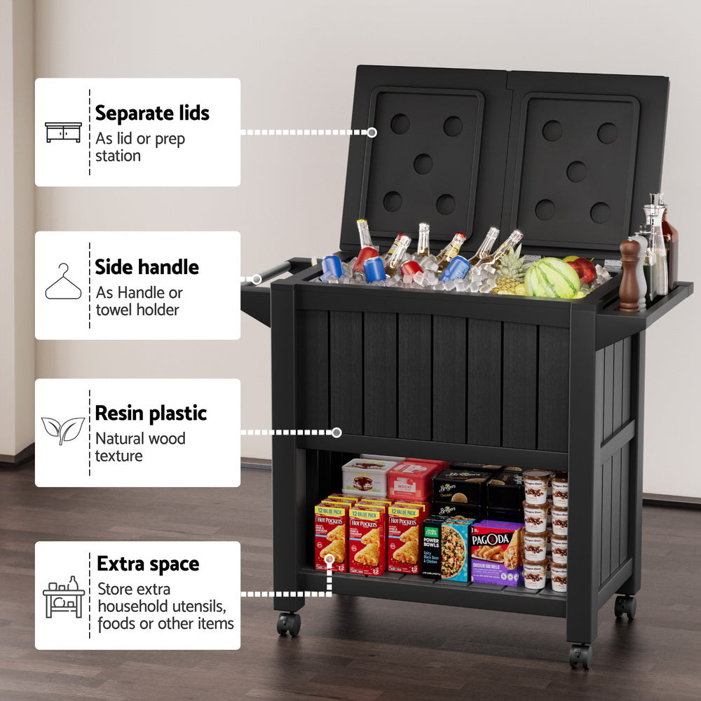 Black Point 80L Cooler Storage Cart, Black