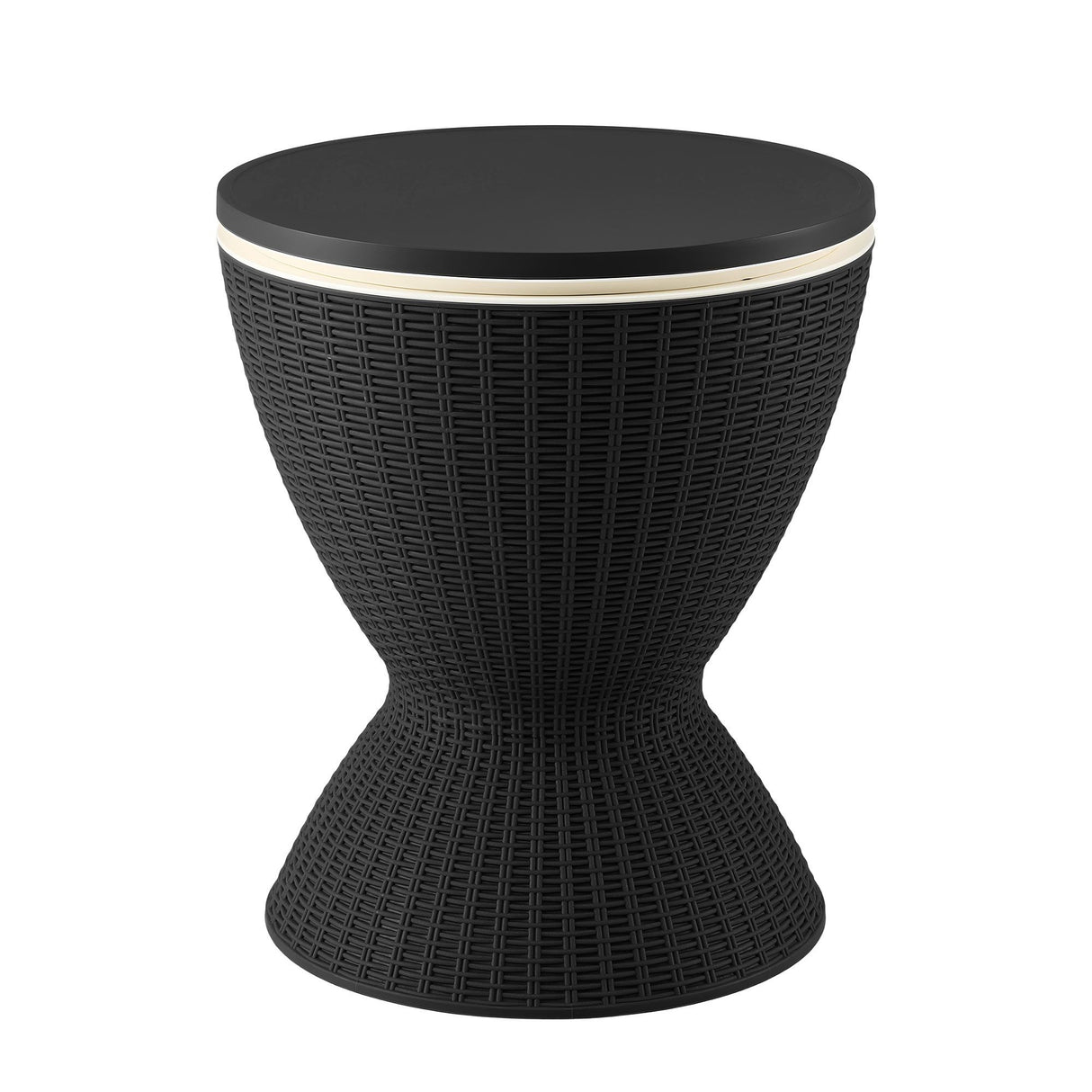 Victor Harbor 2 in 1 Ice Bucket Cooler Outdoor Bar Table, Black