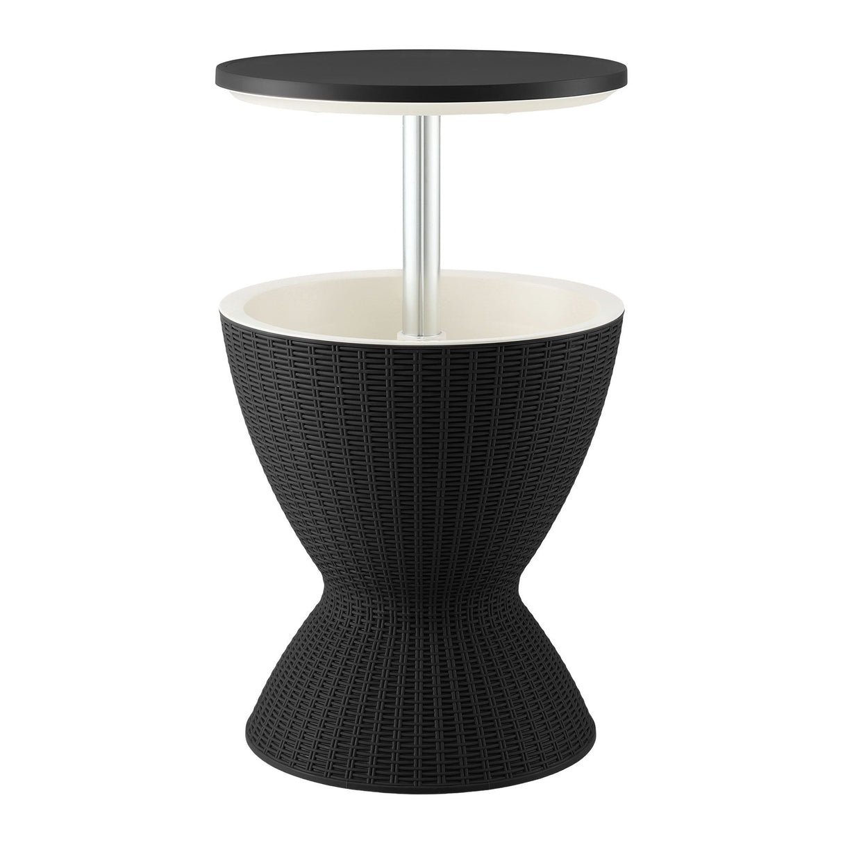 Victor Harbor 2 in 1 Ice Bucket Cooler Outdoor Bar Table, Black