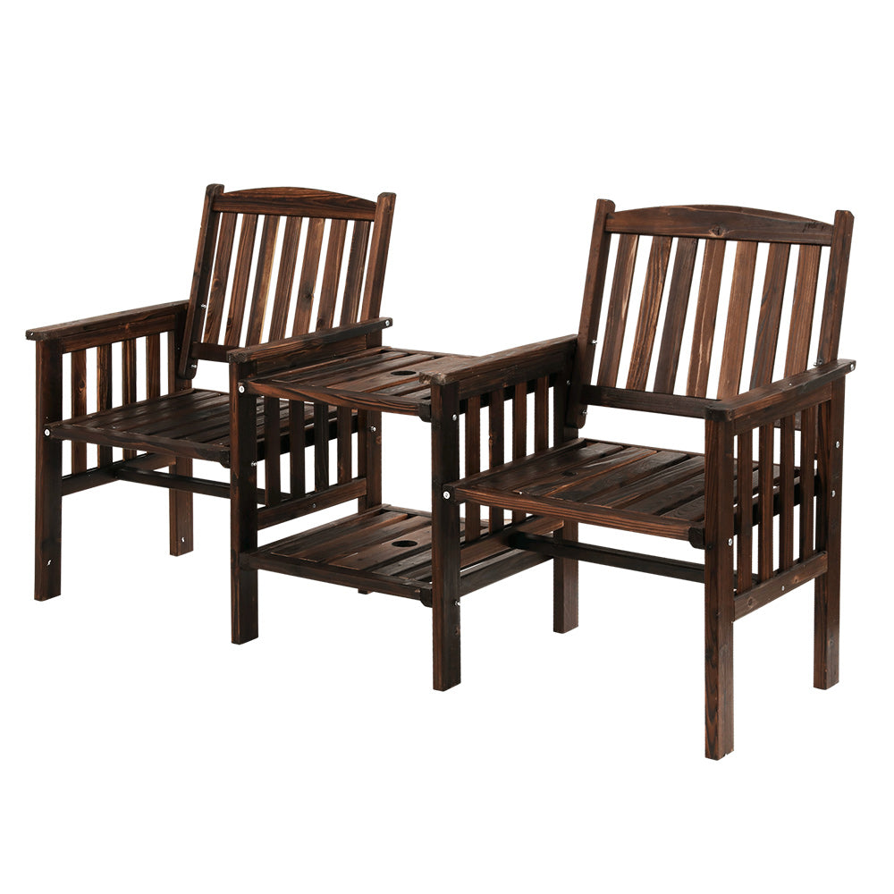 Bonogin Outdoor Loveseat, Charcoal Timber