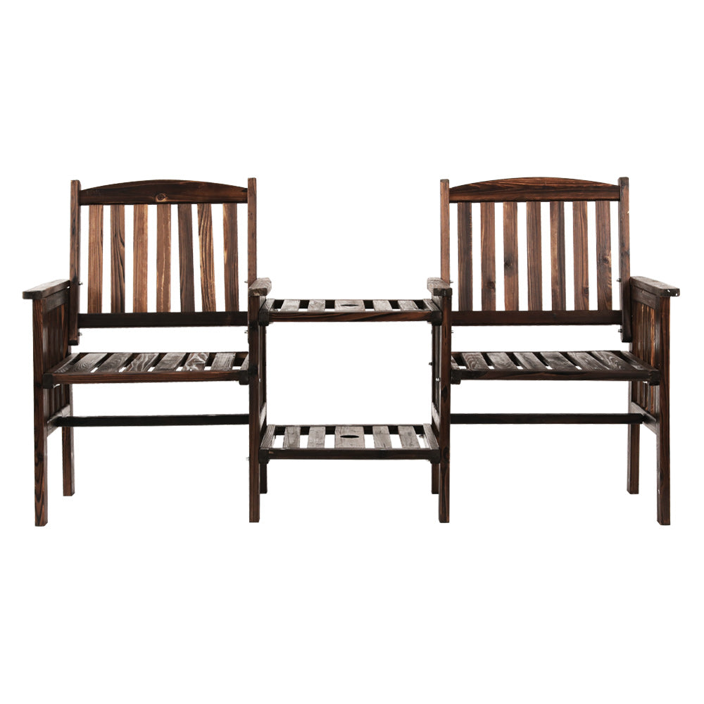 Bonogin Outdoor Loveseat, Charcoal Timber