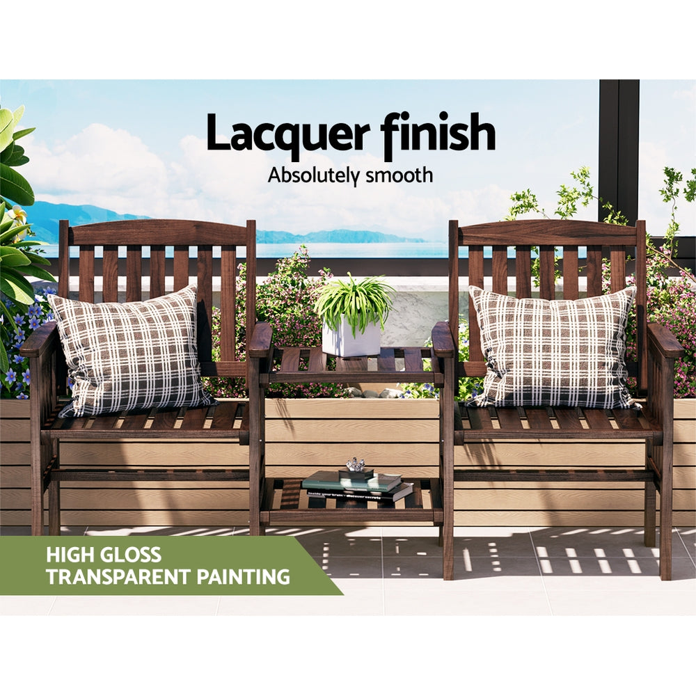 Bonogin Outdoor Loveseat, Charcoal Timber