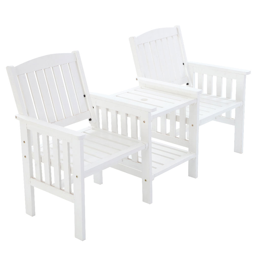 Deception Bay Outdoor Garden Bench Loveseat, White