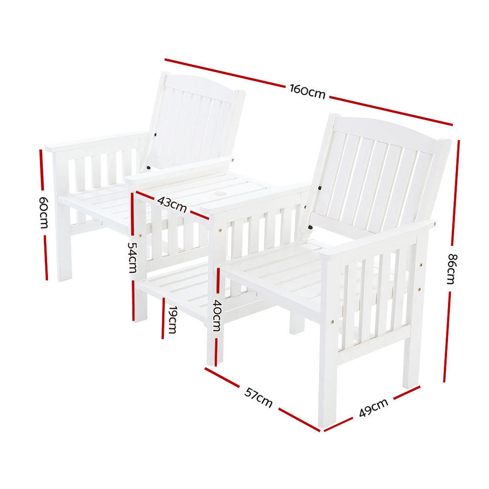 Deception Bay Outdoor Garden Bench Loveseat, White