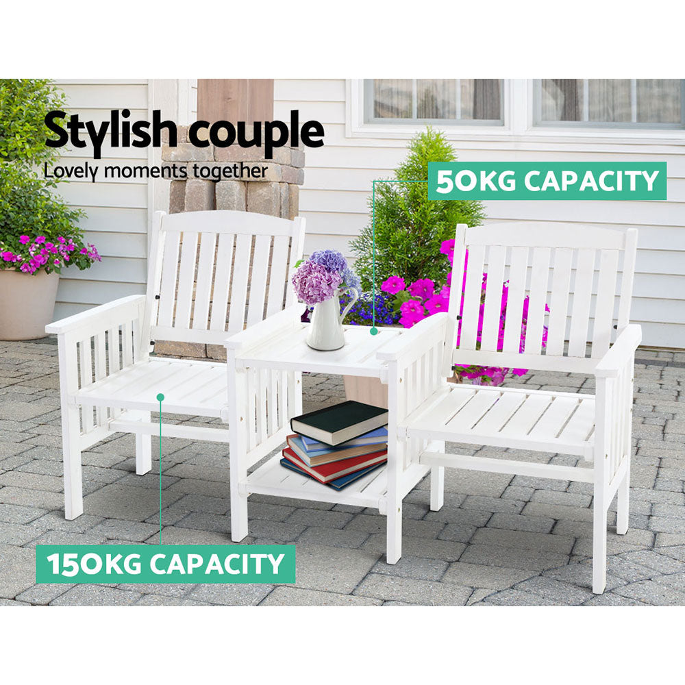 Deception Bay Outdoor Garden Bench Loveseat, White