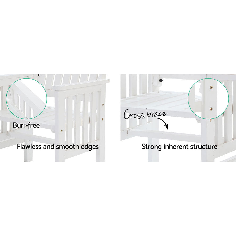 Deception Bay Outdoor Garden Bench Loveseat, White