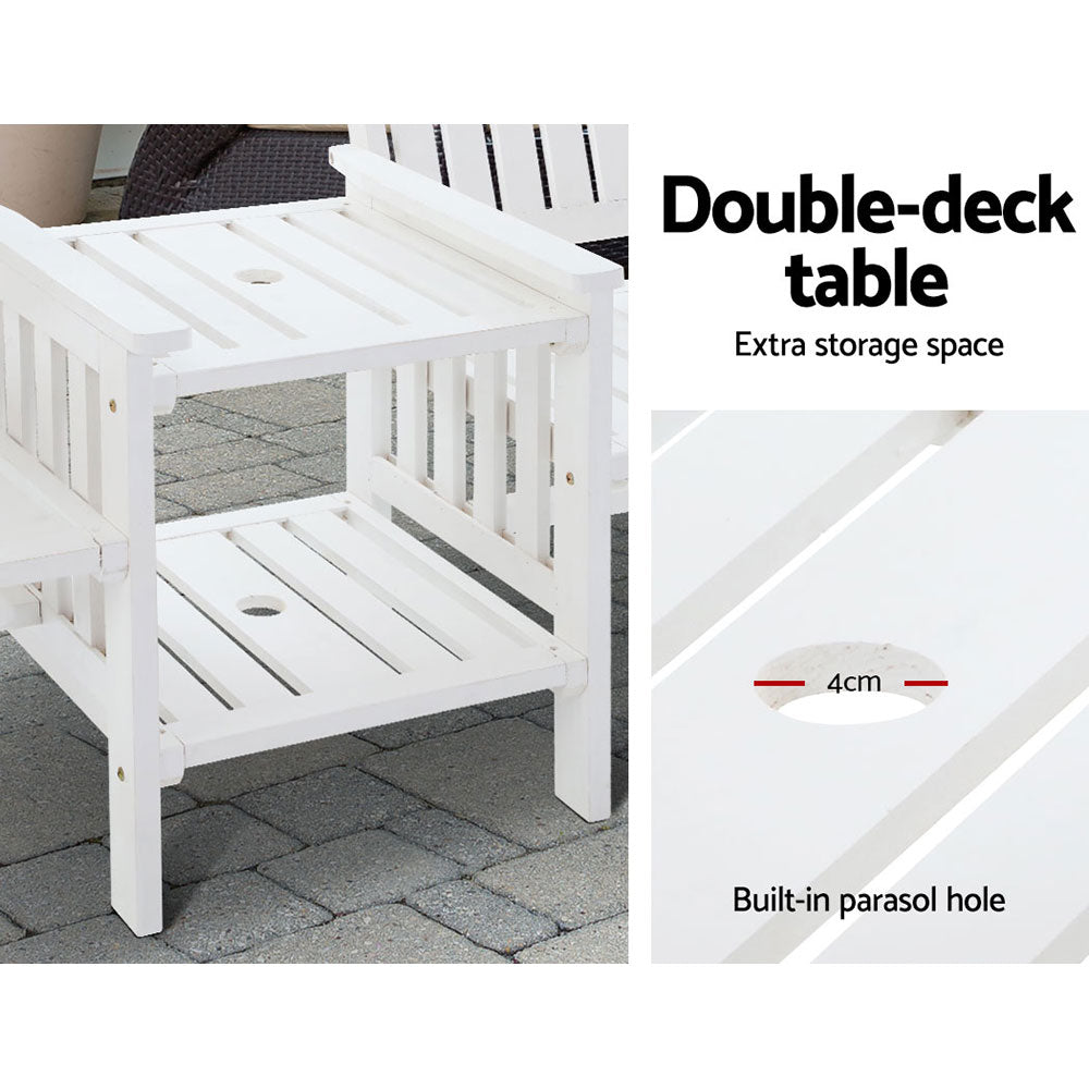 Deception Bay Outdoor Garden Bench Loveseat, White