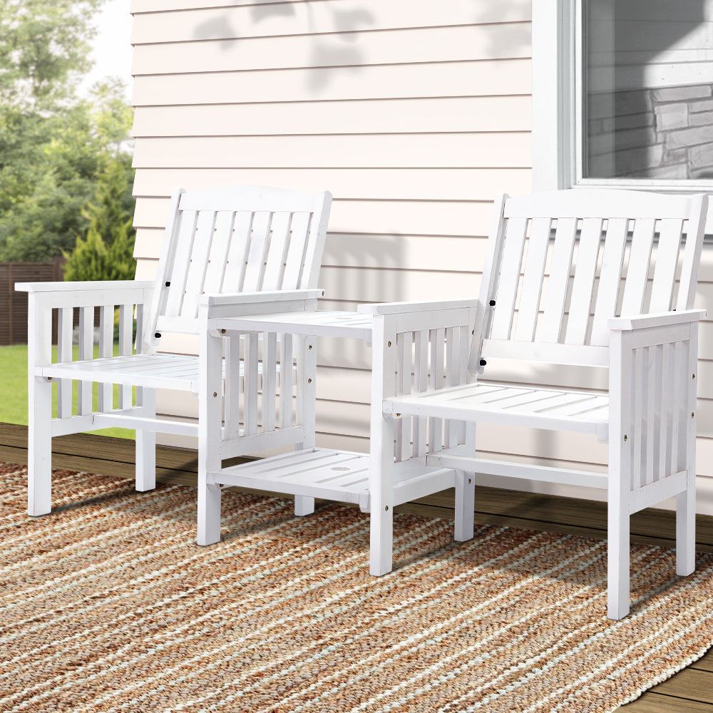 Deception Bay Outdoor Garden Bench Loveseat, White
