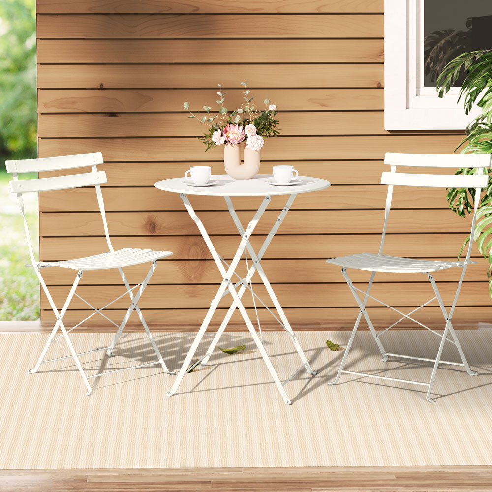 Gardeon 3-Piece Steel Outdoor Bistro Set