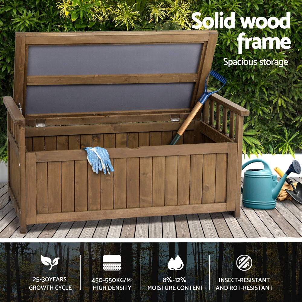 Maitland 160L Outdoor Storage Bench Box, Brown