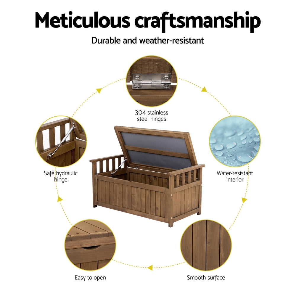 Maitland 160L Outdoor Storage Bench Box, Brown