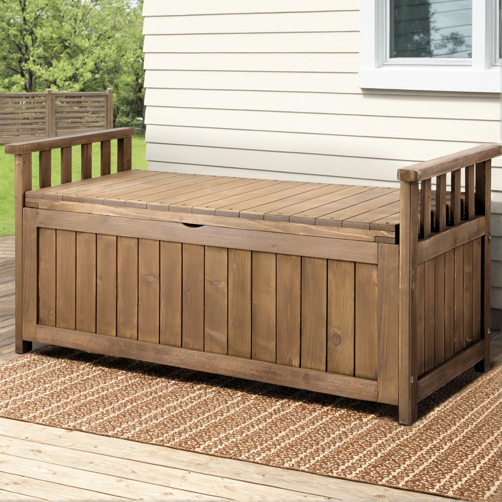 Maitland 160L Outdoor Storage Bench Box, Brown