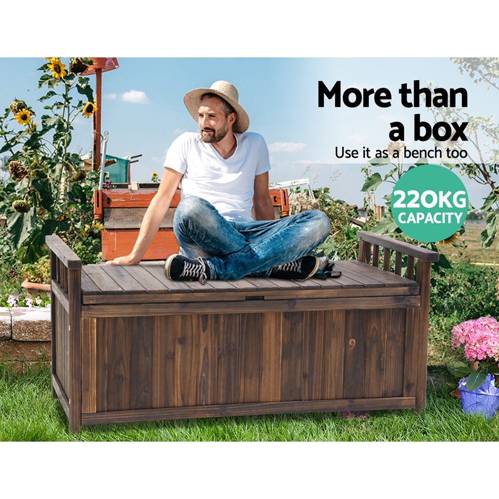 Beechmont 160L Outdoor Storage Box, Charcoal Timber