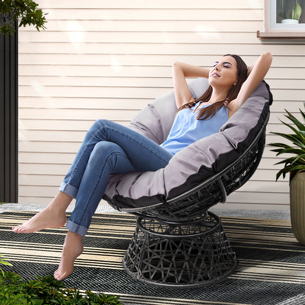 Minnamurra Papasan Chair, Black